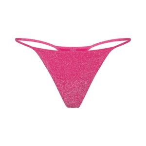 NWT SKIMS GLITTER SWIM STRING THONG IN MAGENTA